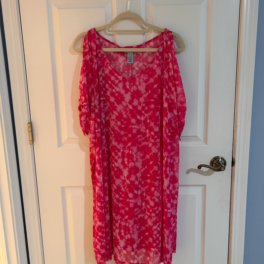Catherines Pink Tie-Dye Swim Coverup